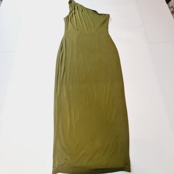NOT YOURS TO KEEP Mary Midi Dress in Olive Medium - Picture 2 of 10